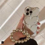 قاب قلب کروم آویز مرواریدی