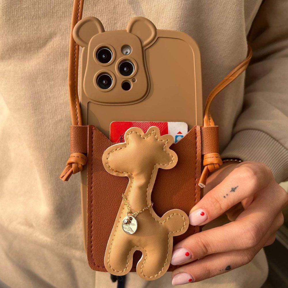 زرافه بند دار جا کارتی چرمی