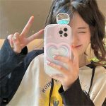 قاب قلب صورتی آیینه ای