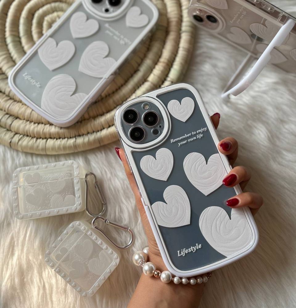 قاب قلب سفید استند دار