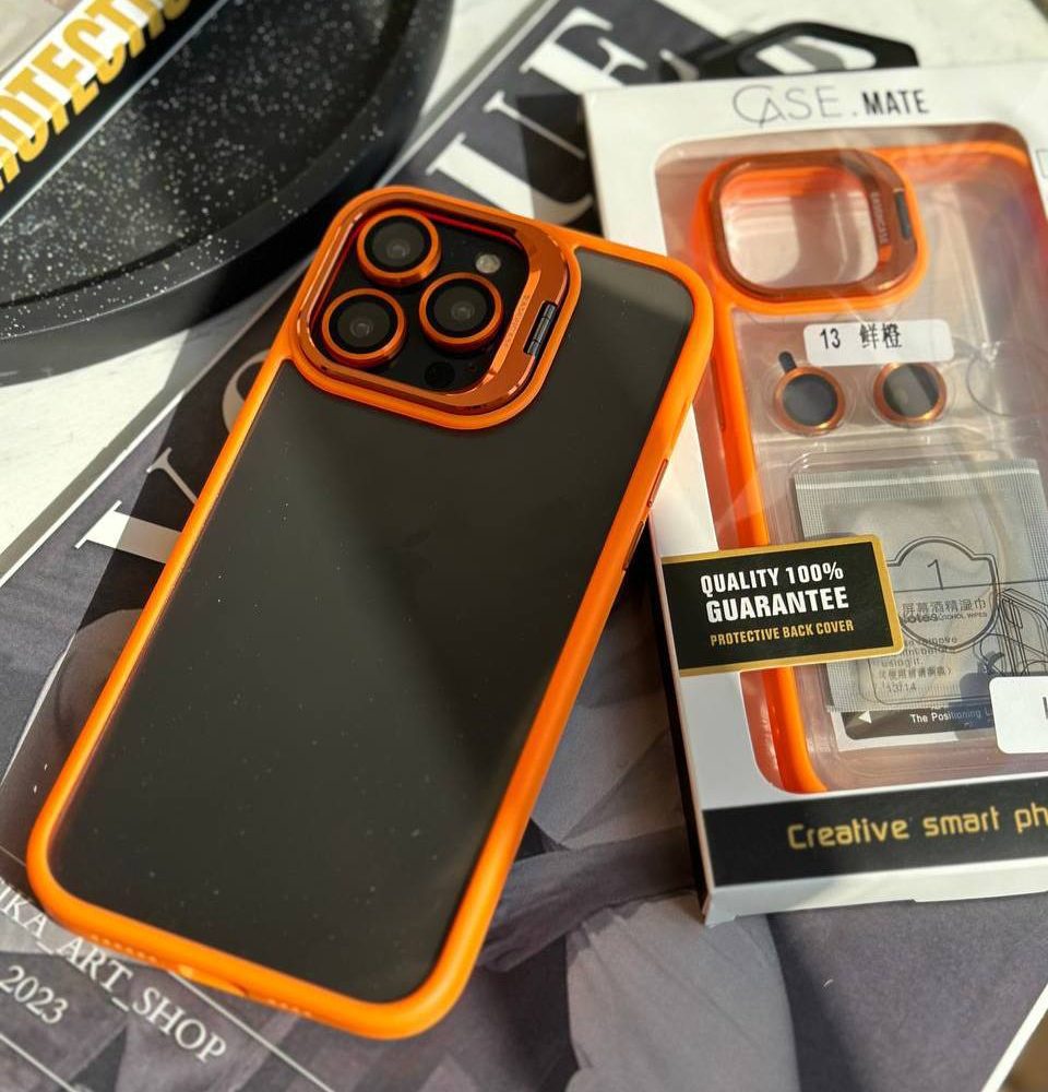 قاب استندی نارنجی با محافظ لنز رینگی