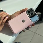 قاب صورتی با لنز نقره ای