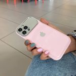 قاب صورتی با لنز نقره ای