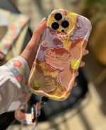 قاب باغ گل آبرنگی نارنجی با بند