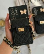 قاب پروانه ای جاکارتی دار بند دار مشکی