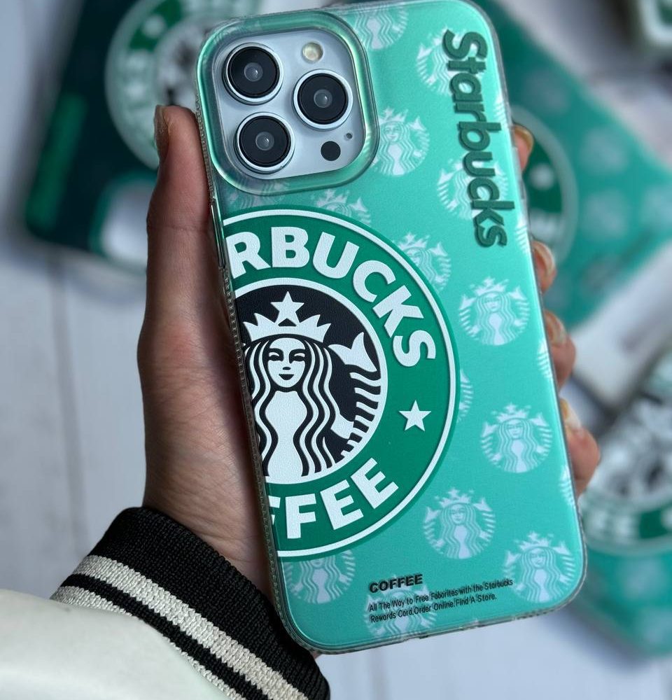 قاب موبایل آیفون استارباکس هلوگرامی سبز