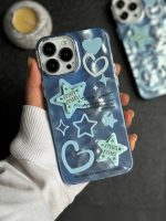 قاب ستاره آبی برجسته نگین دار