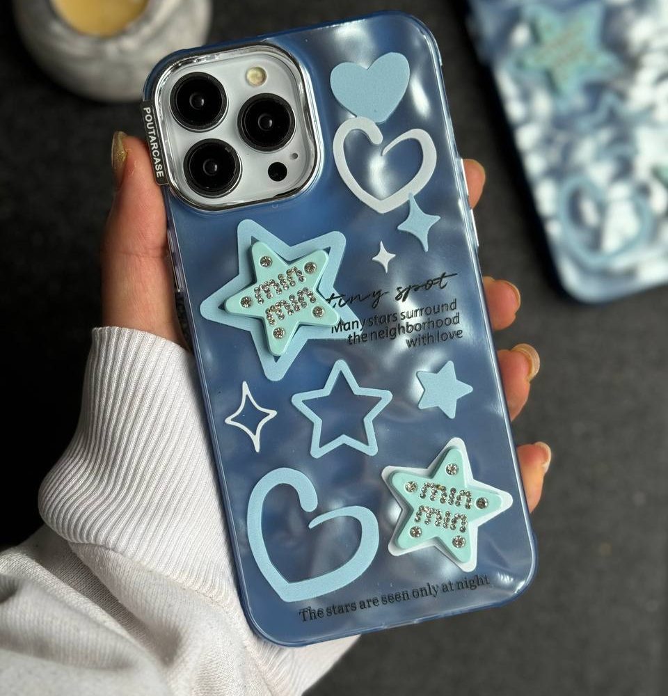 قاب ستاره آبی برجسته نگین دار