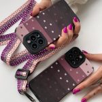 قاب قلب بنفش همراه با بند ست