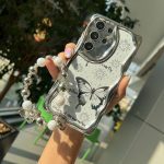 قاب پروانه نقره ای همراه با آویز مرواریدی - Image 2