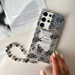 قاب گل مشکی همراه باآویز مرواریدی