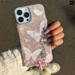 قاب صورتی پروانه همراه با آویز