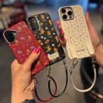 قاب گوشی چرمی گل گلی