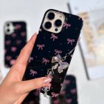 قاب پاپیون صورتی و آویز