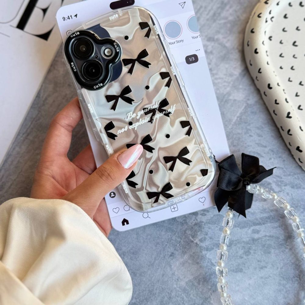 قاب پاپیون مشکی با آویز