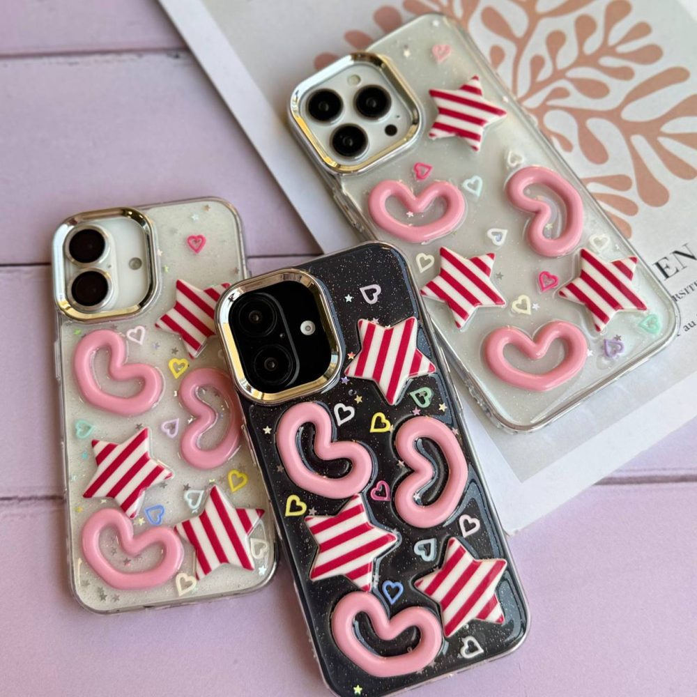 قاب آبنبات ستاره و قلب برجسته