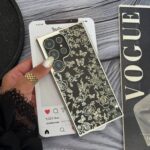 قاب گل و پروانه مشکی