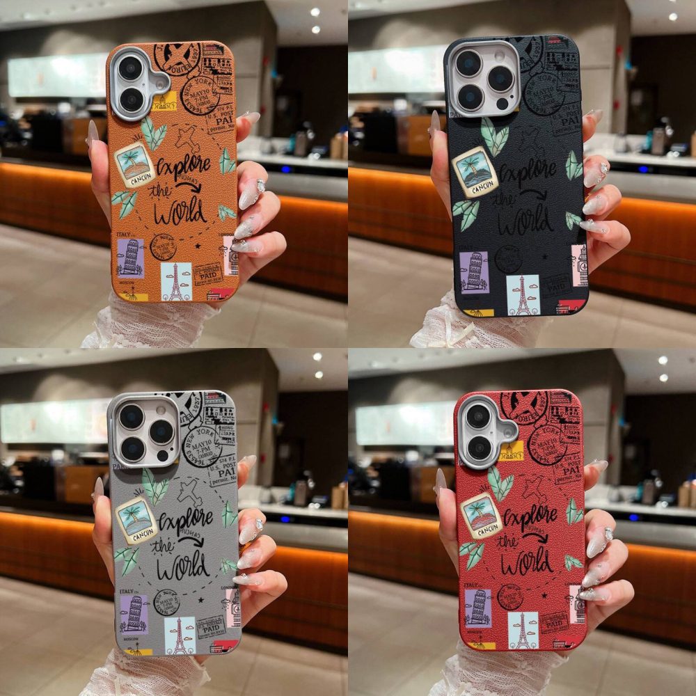 قاب طرح چرم سفر دور دنیا