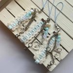 آویز قلب و مروارید آبی