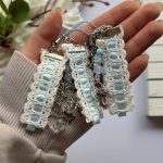 آویز قلب و مروارید آبی