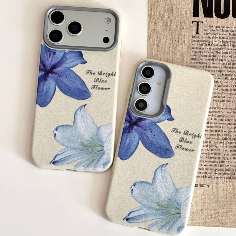 قاب طرح چرم لیلیوم آبی