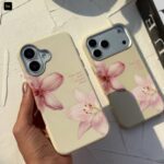 قاب طرح چرم لیلیوم صورتی