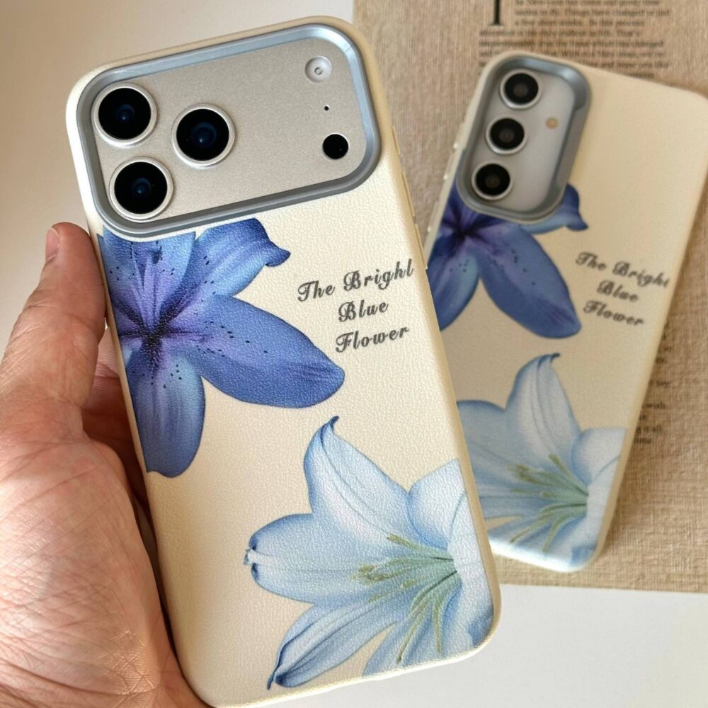 قاب طرح چرم لیلیوم آبی