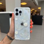 قاب شفاف پروانه مرواریدی آیفونی