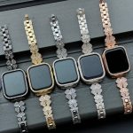 بند اپل واچ نگین دار طرح گل