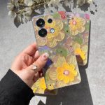 قاب گل آبرنگی نگین دار