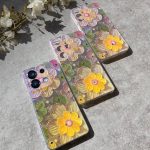 قاب گل آبرنگی نگین دار