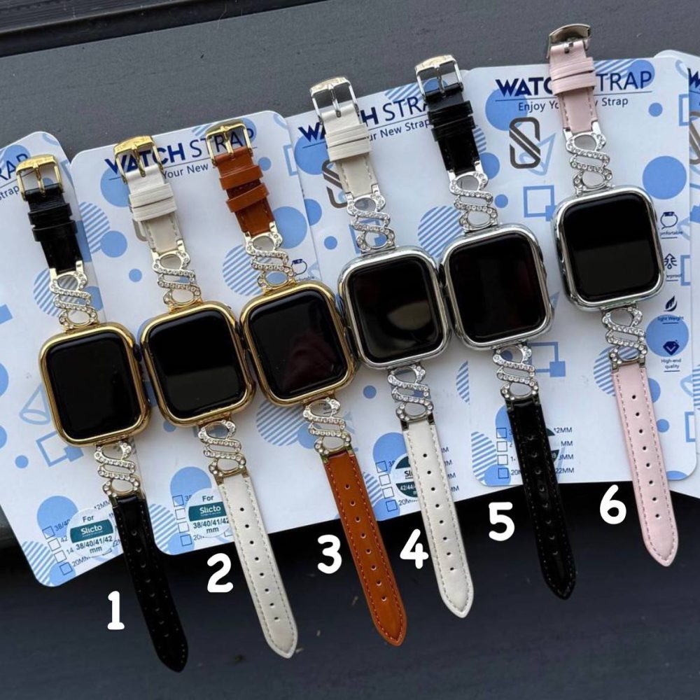 بنداپل واچ چرم و دیاموند