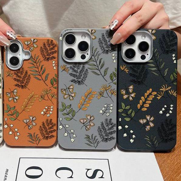 قاب طرح چرم برگ های پاییزی