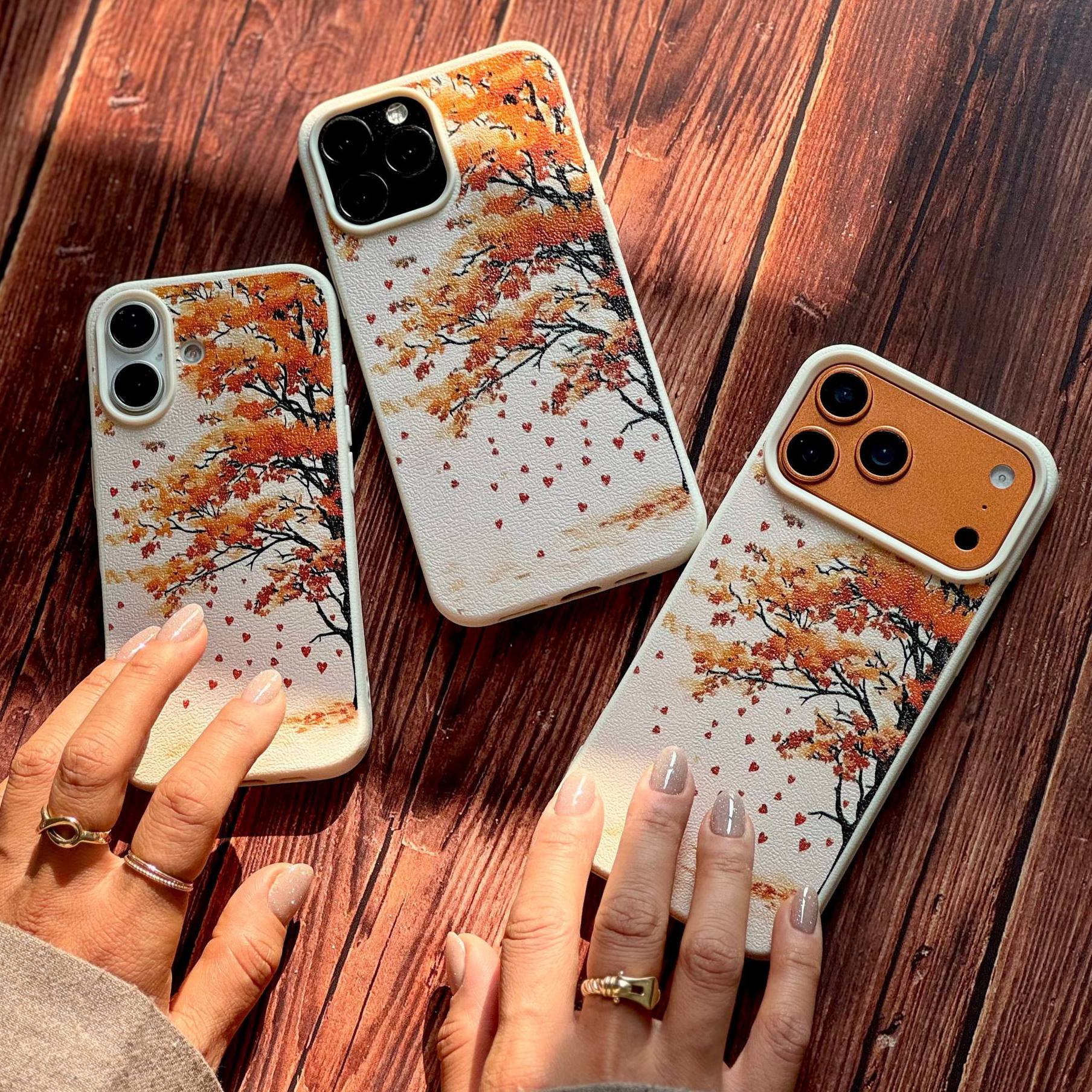 ب طرح چرم درخت پاییزی