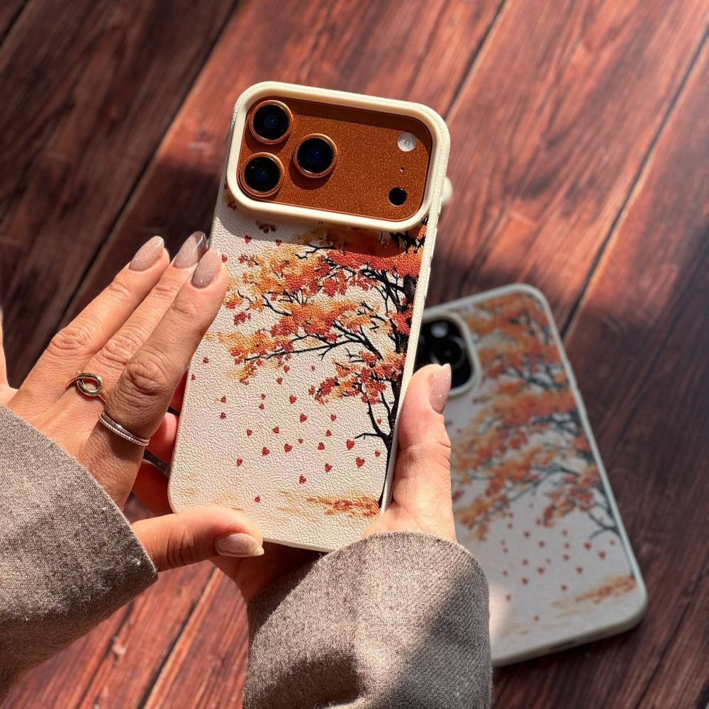 ب طرح چرم درخت پاییزی