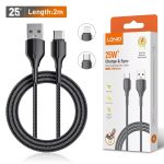 کابل تبدیل USB به USB-C الدینیو مدل LS852 طول 2 متر - Image 2